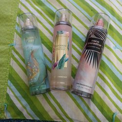 New Bath & Body Spray Perfume Spray Set Coco Paradise Bahamas Emerald Mist