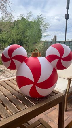 Mickey Mouse Icon Peppermint Swirl Light-Up Ornament – Large 22''