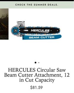 HERCULES Circular Saw Beam Cutter Attachment, 12 in Cut Capacity