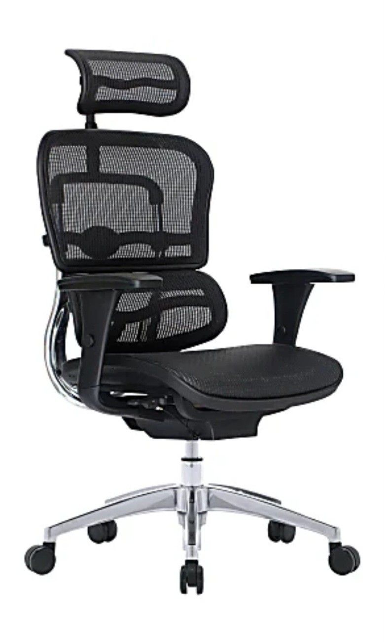 WorkPro® 12000 Series Ergonomic Mesh High-Back Executive Chair, Black/Chrome, BIFMA Certified