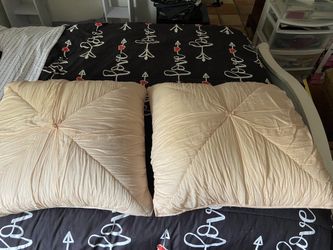 Two Large Euro Pillows Down Filler