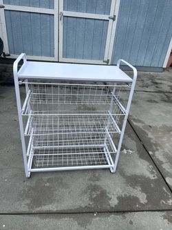 4 Drawer Metal Storage Organizer White - Brightroom™: Steel Utility Storage,Universal Wire Drawers