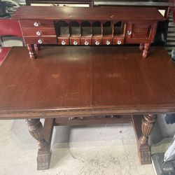 Vintage Hand Made Mahogany Desk with Separate Desk Top.