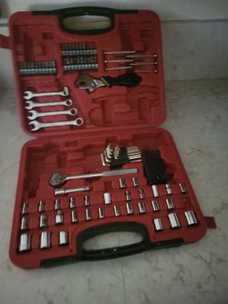 Complete Mechanic Tool Set in Red Case