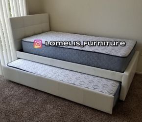 Twintwin Size White Trundl3 W Ortho Matres!!!!