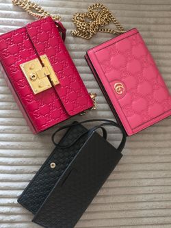 100% Authentic Gucci Bags Red/ Pink/ Black