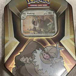 2024  POKEMON TRIPLE WHAMMY TIN INCLUDING FOIL CARDS OF SLAKOTH, VIGOROTH, & SLAKING & 3 PACKS