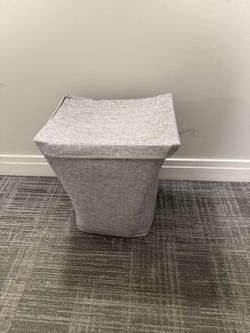 Gray Fabric Storage Ottoman