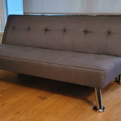 Alden Design Modern Fabric Convertible Futon with USB, Charcoal