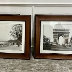 2 Framed Photo Prints Of Historical Paris - 25in X 22in
