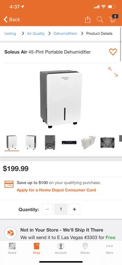 Soleus Air SoleusAir 45-Pint 3-Speed Dehumidifier