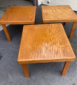 3 end tables wood