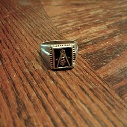Men's Vintage Silver Oncy Freemason Ring