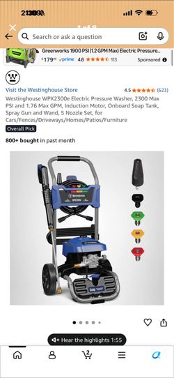Westinghouse pressure washer
