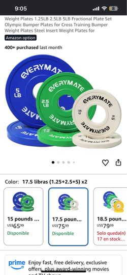 Everymate Fractional Bumper Weight Plate Set