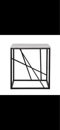 Boston Loft Furnishings ATG2650 Annie 22-in W x 24-in H White Stone Square Industrial End Table Boston Loft Furnishings ATG2650 End-Tables - View #2 B