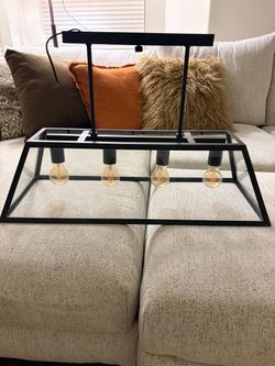 Black 4-Light Glass Pendant Light