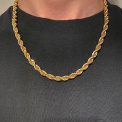 Gold Chain 14k Gold Layered Rope Chain 20in 6mm