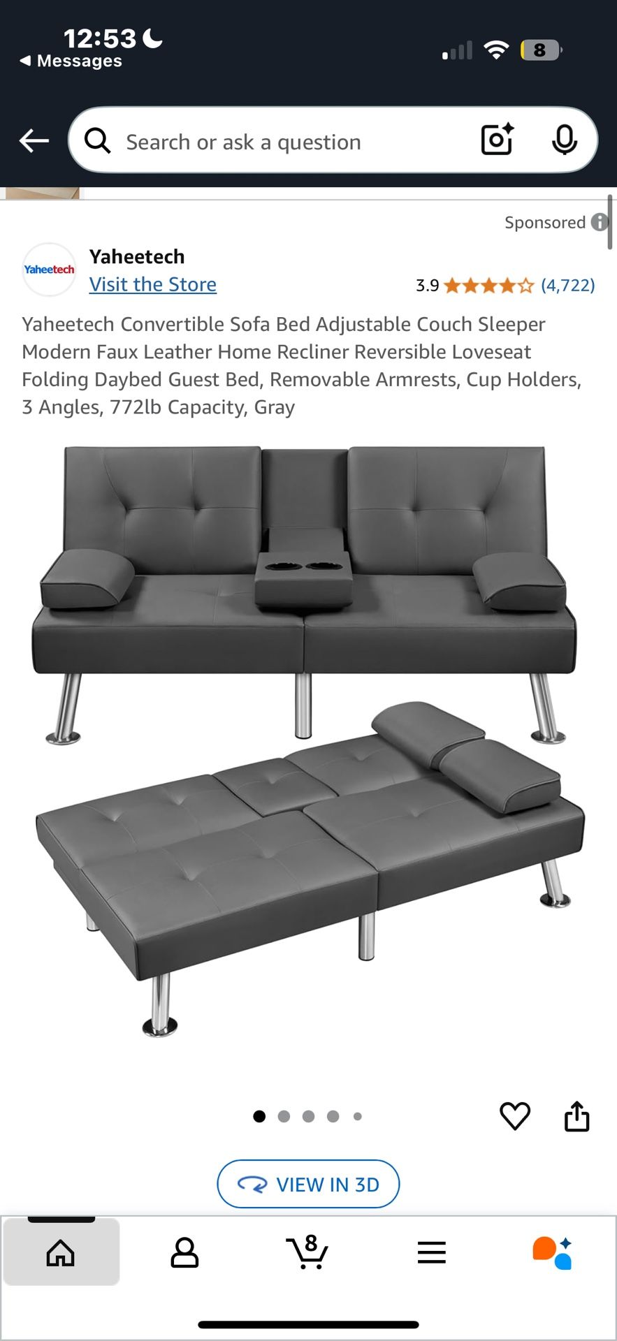Brand New Sofa Bed Futon - Never Opened