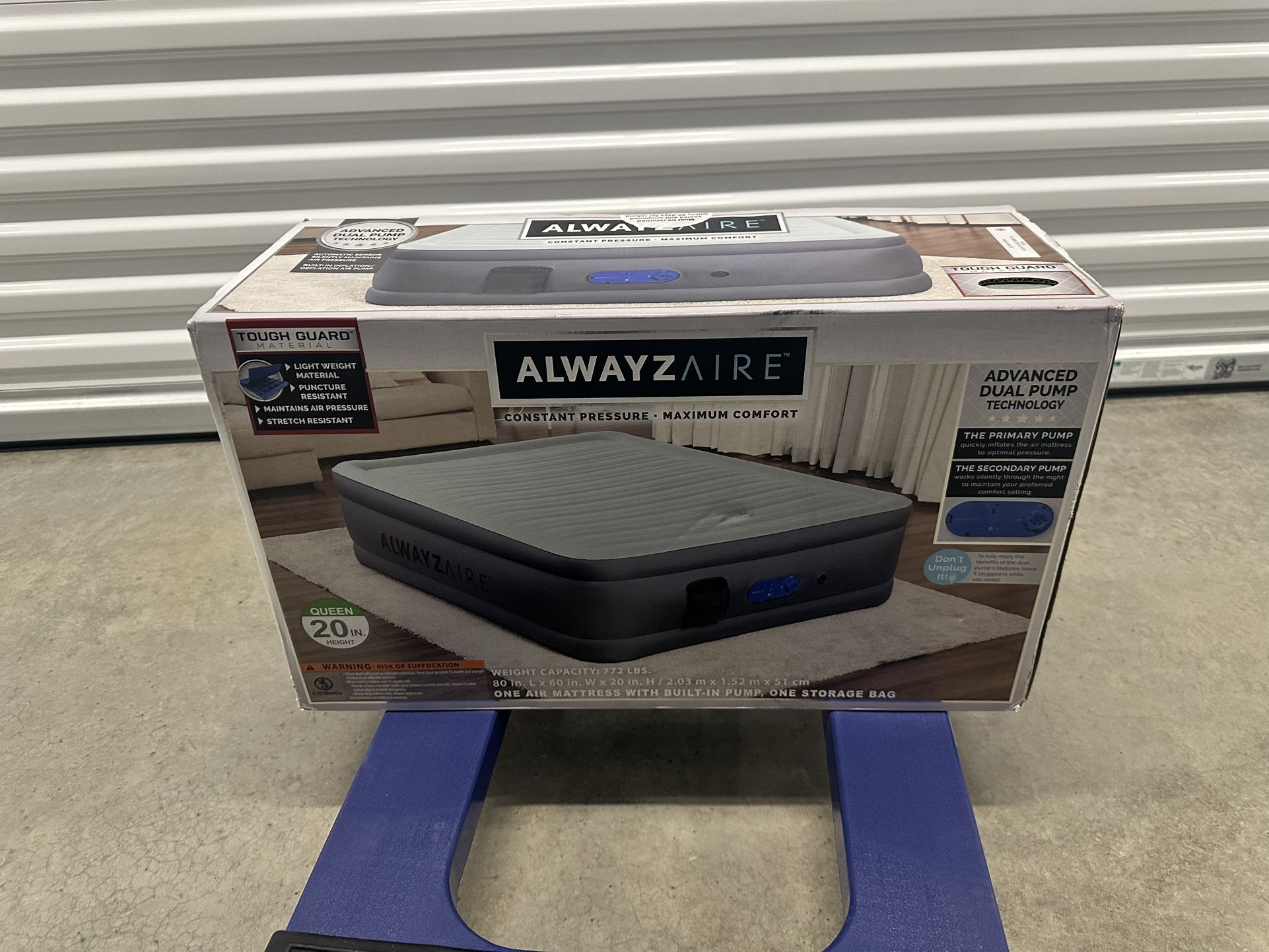 ALWAYZAIRE 20” Queen Air Mattress with Built-in Pump 