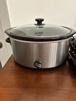 Stainless Steel Slow Cooker with Glass Lid