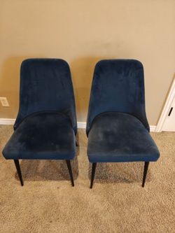 Blue velvet chairs