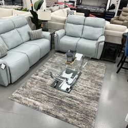 GENUINE LEATHER SOFA & LOVE SEAT HIGH DENSITY FOAM CUSHIONS ,TUFTED STITCH  DESIGN  AVAILABLE I. 2COLORS)