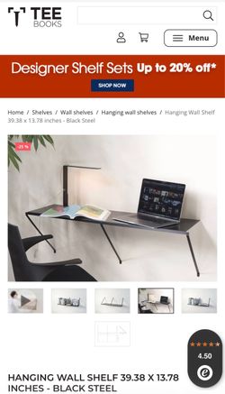 TeeBook Hanging Wall Shelf