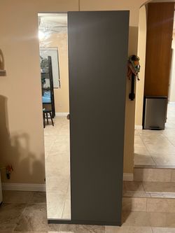 Ikea Gray Wardrobe with Mirror Door