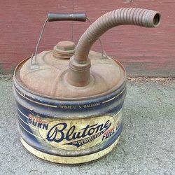 Gas and Oil - Old Metal 3 Gallon Blutone Gas Can

