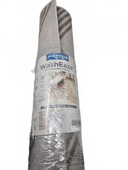 Gertmenian WashEaze Washable Rug Runner 2x6 Grey Striped Geometric  NEW