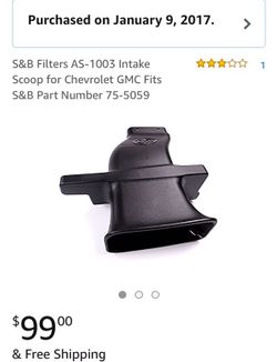 S&B filter intake scoop 09-12 chevy Silverado/ Sierra