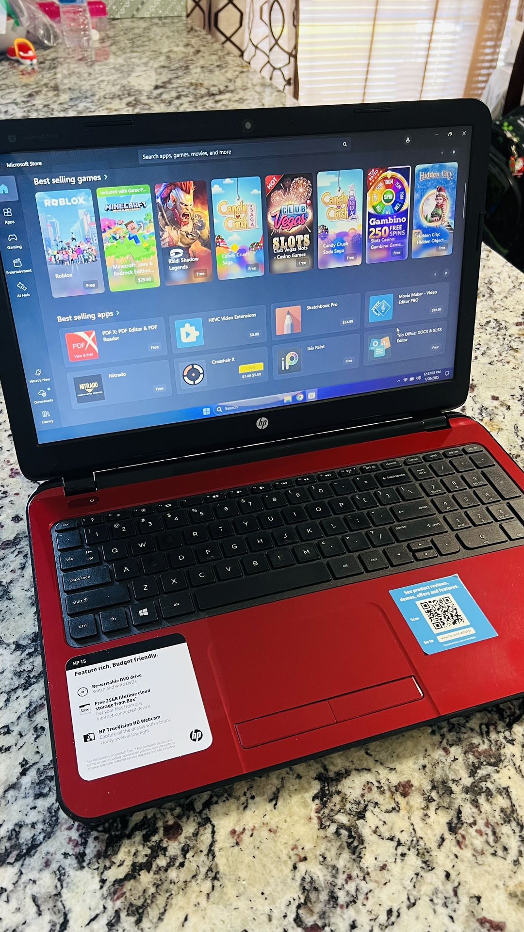 Laptop HP 15 Intel N3530 4GB Ram 500GB HDD HDMI Webcam Windows 11 Office 365 Full 