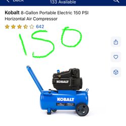 Kobalt 8-Gallon Portable Electric 150 PSI Horizontal Air Compressor
