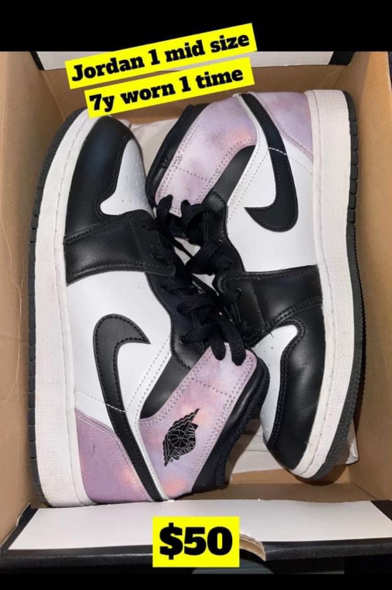 Jordan Mid Worn Size 7y $50