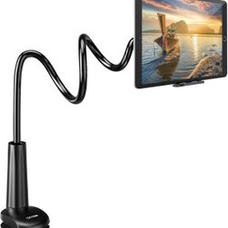 Tryone Gooseneck Tablet Holder Stand for Bed Adjustable Flexible Arm Tablets Mount Clamp on Table Compatible with iPad Air Mini | Galaxy Tabs | Kindle