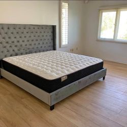 TUFTED BRAND NEW KING PILLOW TOP MATTRESS AND BOXSPRING SAME DAY DELIVERY 