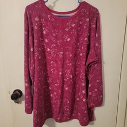 Woman Within Long Sleeve Waffle Knit Shirts