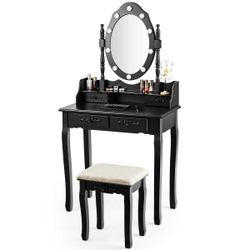 Elegant & Large Storage Space Makeup Vanity Set