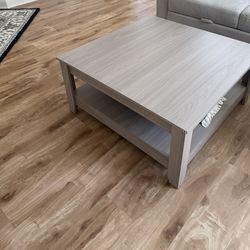 Square Coffee Table with Storage Shelf
