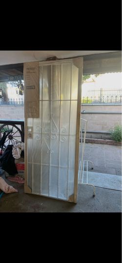 White security screen door