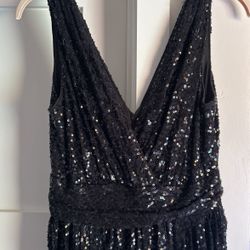 Black Sequin Badgley Mischka Gown Size 12