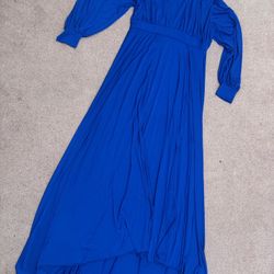 New xl long stretchy Flowy blue stretchy dress maternity photo gown dress 