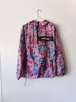 Offbeat pink and blue floral windbreaker size M