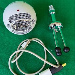 Used White Blue Snowball USB Microphone