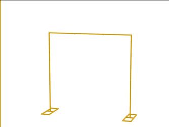 Heavy Duty Backdrop Stand, 8ft x 8ft, Adjustable Pipe and Drape kit, gold box damage