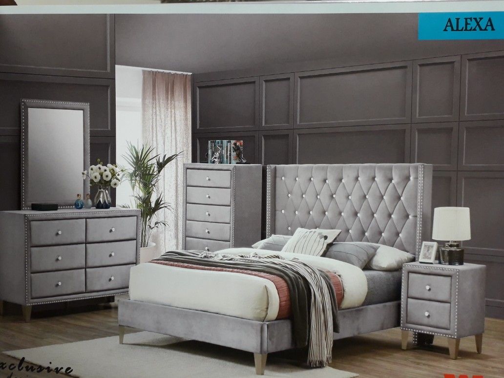 Brand new grey diamond bedroom set