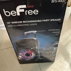 beFree Sound 12 Inch 2500 Watt Bluetooth Rechargeable Portable Party PA Speaker with Illuminating Lights,Black,BFS-12 Portable Speaker. Brand New 🎤