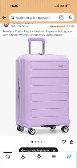 Traveler's Choice Pagosa Hardshell Expandable Luggage with Spinner Wheels, Lavender, 27-Inch