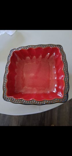 Roscher red ceramic bowl
